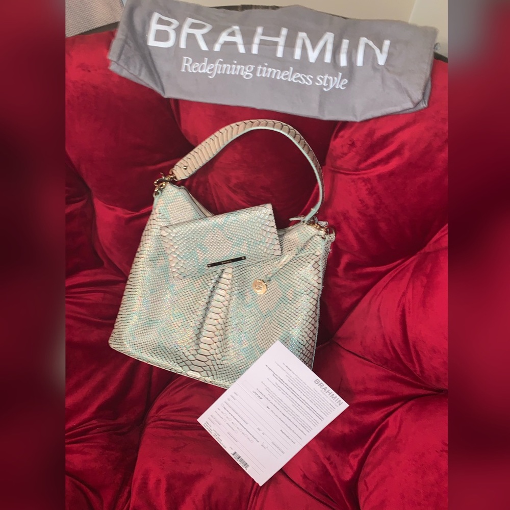 Brahmin Bristol Hobo in Opal Seville & Ady Wallet